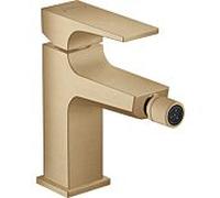 hansgrohe Metropol mitigeur monocommande pour bidet, poignée à levier, set de vidange à pousser, jet laminaire, 32520140, Couleur: bronze brossé