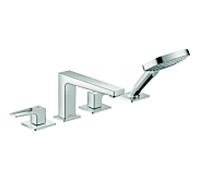 Hansgrohe Metropol Mélangeur bain 4 trous 74552000 chrome, avec poignées en arc