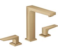 hansgrohe Metropol Mélangeur lavabo 3 trous 160, poignées à levier, vidage par pression, saillie 152mm, 32515140, Couleur: bronze brossé