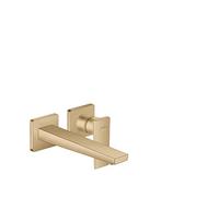 hansgrohe Metropol Mitigeur de lavabo encastré mural, bec 225mm, poignée manette, bonde à écoulement libre, bronze brossé, 32526140