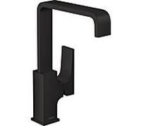 hansgrohe Metropol mitigeur monocommande de lavabo 230, poignée à levier, vidage par poussée, saillie 165mm, 32511670, Couleur: noir mat