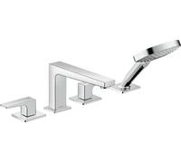 Hansgrohe Mitigeur bain-douche pour baignoire Metropol 32552000 chrome 4 trous poignées à languette