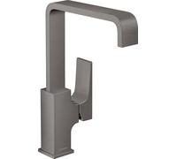 hansgrohe Metropol mitigeur monocommande de lavabo 230, poignée à levier, vidage par poussée, saillie 165mm, 32511340, Couleur: Chrome noir brossé