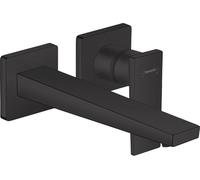 hansgrohe Metropol mitigeur monocommande de lavabo encastré, poignée, saillie de 225 mm, montage mural, 32526670, Couleur: noir mat