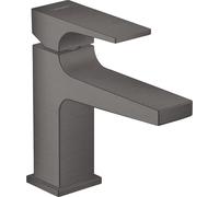 hansgrohe Metropol mitigeur monocommande pour lavabo 100, poignée, vidage par pression, pour lavabo à main, saillie 127mm, 32500340, Couleur: Chrome noir brossé