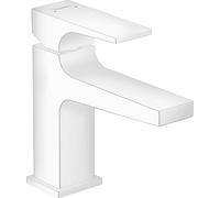 hansgrohe Metropol mitigeur monocommande pour lavabo 100, poignée, vidage par pression, pour lavabo à main, saillie 127mm, 32500700, Couleur: blanc mat