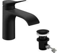hansgrohe Mitigeur de lavabo 80 CoolSt Vivenis sortie 133mm, avec robinetterie de vidange, noir mat