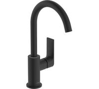 Hansgrohe Mitigeur de lavabo Rebris E – Bec orientable 210 mm, tirette et vidage – Noir mat