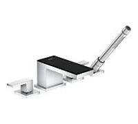 Hansgrohe Mitigeur de baignoire Axor MyEdition 47430600 chrome/verre noir à monter au sol