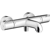 hansgrohe MyFox - Mitigeur baignoire thermostatique, Robinet de baignoire avec arrêt de sécurité (SafetyStop) à 40°C, Thermostat rond, 2 sorties, Chromé, 13154000