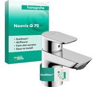 Hansgrohe Mitigeur de lavabo Neovis Q 71351000 – sans vidage, CoolStart, EcoSmart, bec 63 mm chrome