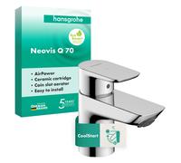 hansgrohe Neovis Q mitigeur de lavabo 71351000 ComfortZone 70, saillie 92 mm, sans garniture de vidage, chromé