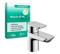 hansgrohe Neovis Q mitigeur de lavabo 71347000 ComfortZone 70, saillie 92 mm, sans garniture d'écoulement, chromé