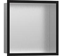 hansgrohe Niche murale XtraStoris 56097670 30x30x10cm, avec cadre design, acier inoxydable brossé, noir mat