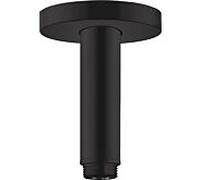 Hansgrohe Bras de douche plafond S 100 mm 27393670 – Noir mat, rosace ronde, DN 15 (M 1/2")