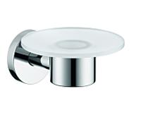 hansgrohe porte-savon Logis 40515820 nickel brossé, avec bol en verre cristal