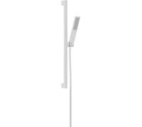 hansgrohe Pulsify E - Set de douche économie d'eau (EcoSmart+) , Ensemble de douche avec douchette 5 l/min, barre de douche 65cm, flexible de douche 160cm et support, Pommeau de douche, Blanc mat