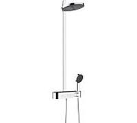 Hansgrohe Ensemble de douche mural Pulsify S 260, mitigeur thermostatique, 2 jets EcoSmart, chrome