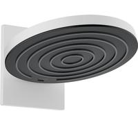 hansgrohe Pulsify S - Douche de tête avec 2 types de jet, Douche pluie ronde (260mm), avec bras de douche, Pommeau de douche pour montage au mur, Blanc mat, 24150700