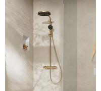 hansgrohe Pulsify S PURO Système de douche 260, 1jet, Ecostat Fine, douchette à main 3jet, EcoSmart, 24237140, Couleur: Bronze brossé