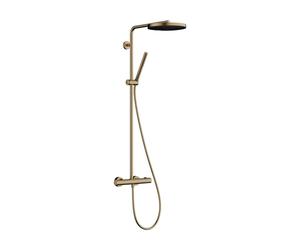 Hansgrohe Pulsify S Puro ensemble de douche pluie apparent - thermostatique - douche de tête Ø 26 cm - douchette bâton - bronze brossé 24222140