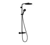 Hansgrohe Pulsify S Puro - Set de douche avec thermostat, diamètre 26 mm, 3 jets, EcoSmart, noir mat 24237670