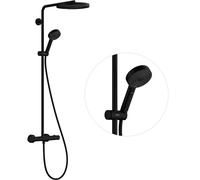 hansgrohe Pulsify S PURO Système de douche 260, 1jet, Ecostat Fine, douchette à main 3jet, 24236670, Couleur: noir mat