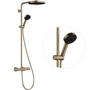 hansgrohe Pulsify S PURO Système de douche 260, 1jet, Ecostat Fine, douchette à main 3jet, EcoSmart, 24237140, Couleur: Bronze brossé