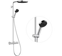 hansgrohe Pulsify S PURO Système de douche 260, 1jet, Ecostat Fine, douchette à main 3jet, EcoSmart, 24237000, Couleur: chrome