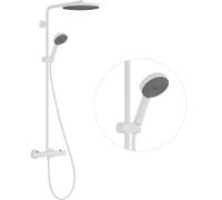 hansgrohe Pulsify S PURO Système de douche 260, 1jet, Ecostat Fine, douchette à main 3jet, EcoSmart, 24237700, Couleur: Blanc mat