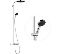hansgrohe Pulsify S PURO Système de douche 260, 1jet, thermostat de baignoire Ecostat Fine, douchette à main 3jet, EcoSmart, chrome, 24232000