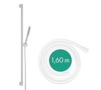 hansgrohe Pulsify S Set de douche 100, 1 type de jet économie deau+, barre de douche 90 cm, 24383700, Couleur: Blanc mat