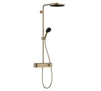 Hansgrohe Pulsify S - Set de douche avec thermostat, diamètre 26 cm, 3 jets, EcoSmart, bronze brossé 24221140