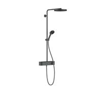 Hansgrohe Pulsify S - Set de douche avec thermostat, diamètre 26 cm, 3 jets, EcoSmart, chrome noir brossé 24221340