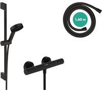 Hansgrohe Set de douche Pulsify Select S - Mitigeur thermostatique, 3 jets, EcoSmart, noir mat
