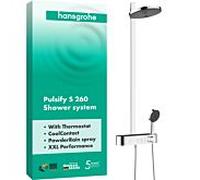Hansgrohe Ensemble de douche mural Pulsify S – Thermostat, ShowerTablet 400, chromé 24240000
