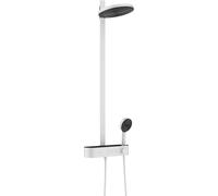 hansgrohe Pulsify S Showerpipe 260, 2 types de jets (EcoSmart) avec ShowerTablet Select 400, 24241700, Couleur: blanc mat