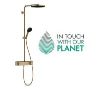 hansgrohe Pulsify S Système de douche 260 1 jet, économie deau (EcoSmart) avec ShowerTablet Select 400, 24221140, Couleur: Bronze brossé
