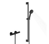 hansgrohe Pulsify Select S set de douche 105, 3jet Relaxation, Ecostat Fine, EcoSmart, barre de douche 900mm, 24261670, Couleur: noir mat