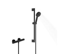 hansgrohe Pulsify Select S set de douche 105, 3jet Relaxation, élément Ecostat, EcoSmart, barre de douche 650mm, 24272670, Couleur: noir mat