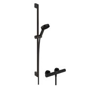 Hansgrohe Ensemble de douche Pulsify Select S 24271670 – avec thermostat, 3 jets, EcoSmart, noir mat