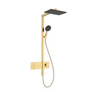 Hansgrohe Set de douche Raindance Alive Q – Thermostat, 21×34 cm, 3 jets, EcoSmart, aspect or poli