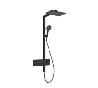 Hansgrohe Raindance Alive Q - Set de douche avec thermostat, 21x34 cm, 3 jets, EcoSmart, noir mat 24591670