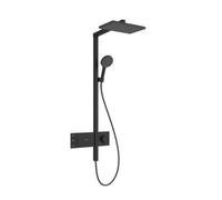 Hansgrohe Raindance Alive Q - Set de douche avec thermostat, 21x34 cm, 3 jets, noir mat 24590670