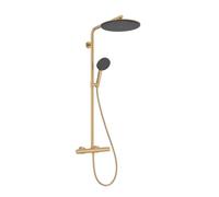 Hansgrohe Raindance Alive S Puro - Set de douche avec thermostat, 21x34 cm, 3 jets, EcoSmart, bronze brossé 24593140