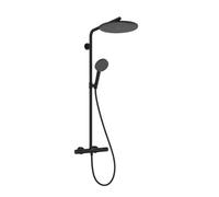 Hansgrohe Raindance Alive S Puro - Set de douche avec thermostat, 21x34 cm, 3 jets, EcoSmart, noir mat 24593670