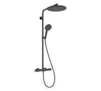 Hansgrohe Raindance Alive S Puro - Set de douche avec thermostat, diamètre 30 cm, 3 jets, EcoSmart+, chrome noir brossé 24594340