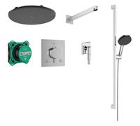 Hansgrohe Raindance Alive S - Set de douche avec thermostat encastré, corps d’encastrement, diamètre 30 cm, 3 jets, chrome 24622000