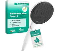 hansgrohe Raindance Alive Select S 24511700 Pommeau de douche à économie d'eau 7,1 l/min (EcoSmart), 3 types de jet (PowderRain inclus), fonction anti-calcaire, blanc mat