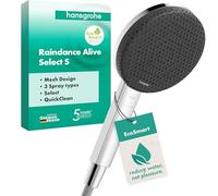 hansgrohe Raindance Alive Select S - Pommeau de douche max. 8 l/min (EcoSmart), Douchette à main avec 3 types de jet, Douchette ronde (125 mm), Chromé, 24511000